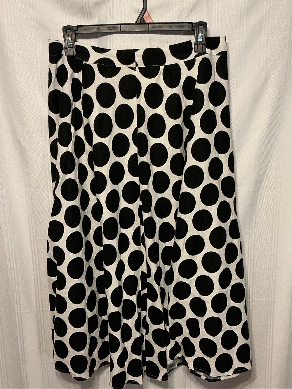 Who What Wear Black & White Polka Dot A-Line Skirt SZ 10